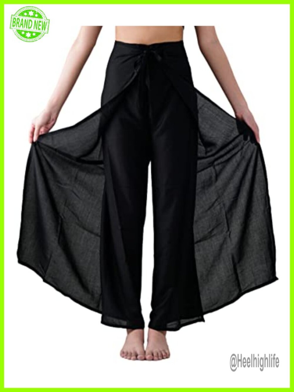 Women's Wrap Palazzo Pants 100% Rayon Wide Leg Boho Yoga Hippie